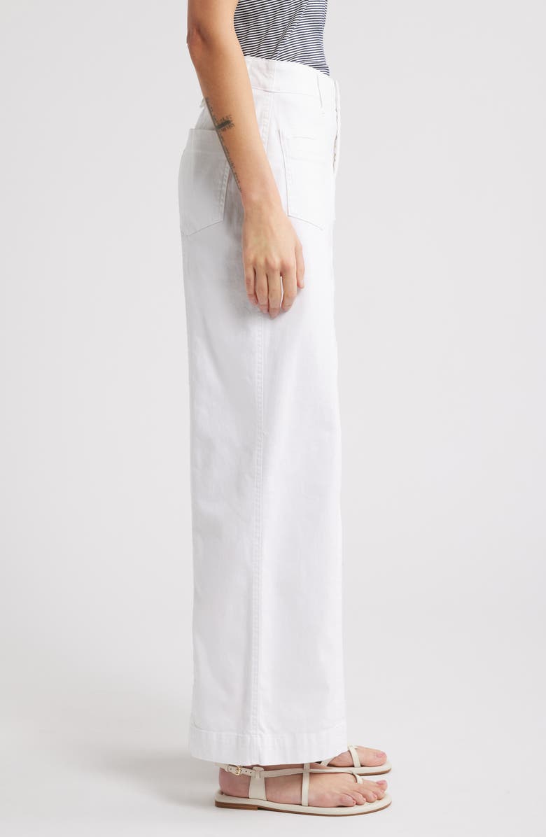 Wit & Wisdom 'Ab'Solution Skyrise High Waist Exposed Button Fly Wide Leg Pants, Alternate, color, White