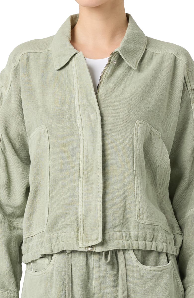 BLANKNYC Cotton & Linen Utility Jacket, Alternate, color, Desert Sage