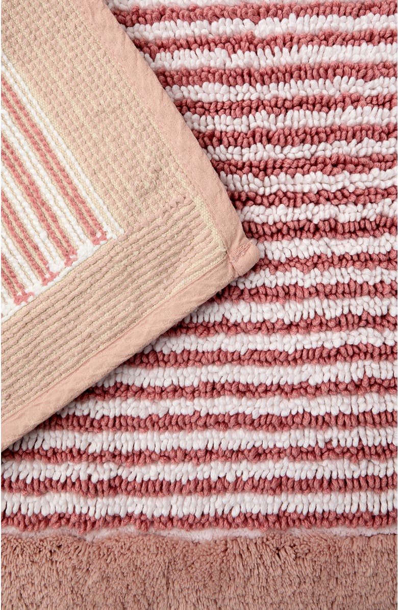 CHRISTY Portobello Stripe Coastal Inspired Bath Rugs, Alternate, color, Rose