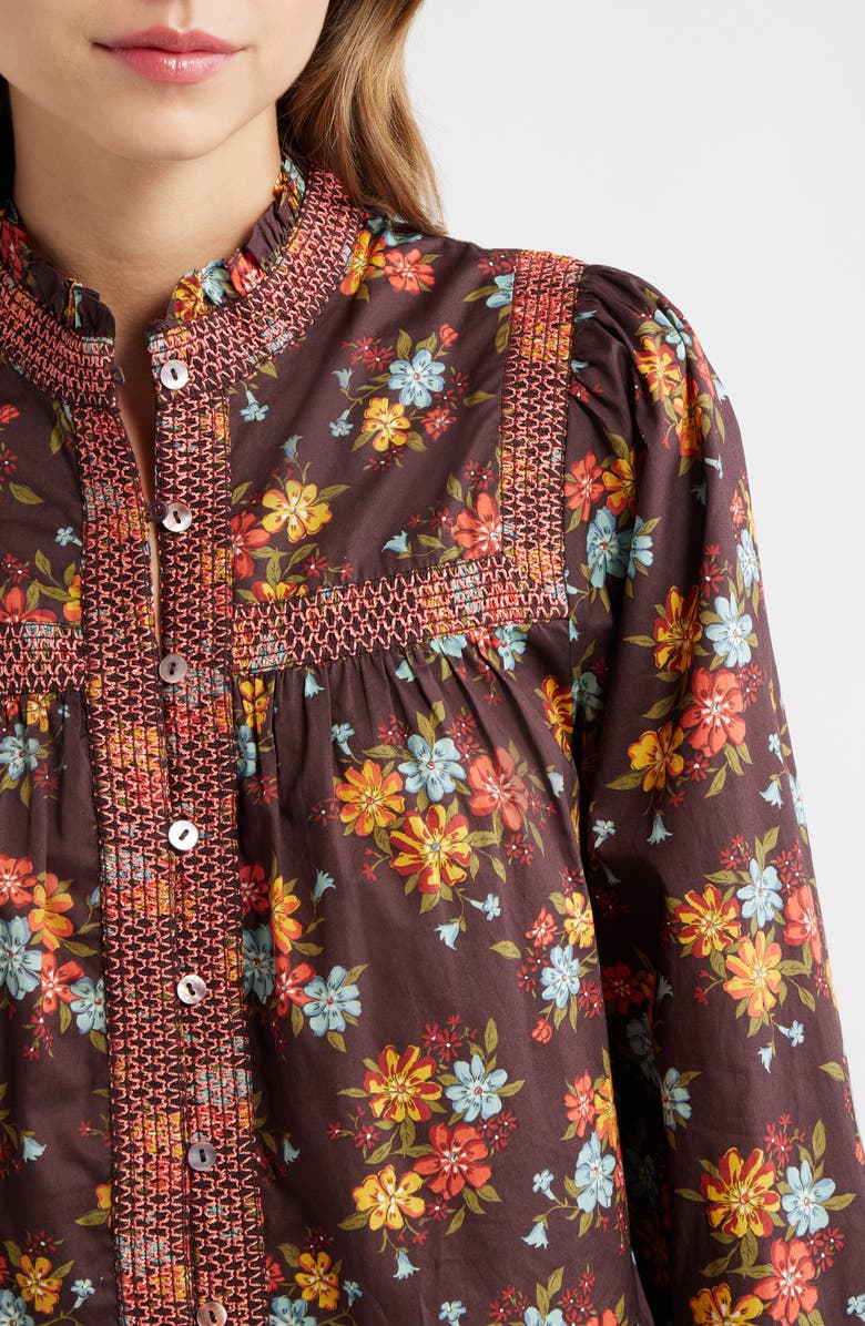 LOVE THE LABEL Sara Floral Button-Up Shirt, Alternate, color, Lynda Anne Liberty Print