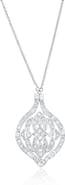 SOUZANA by Suzy Levian 18K White Gold 1cttw Diamond Teardrop Filigree Reversible Necklace