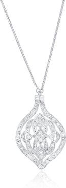 SOUZANA by Suzy Levian 18K White Gold 1cttw Diamond Teardrop Filigree Reversible Necklace