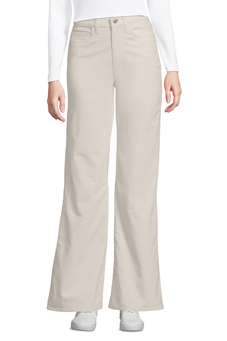 Corduroy High Rise Classic Flare Pants, Main, color, Ivory Latte