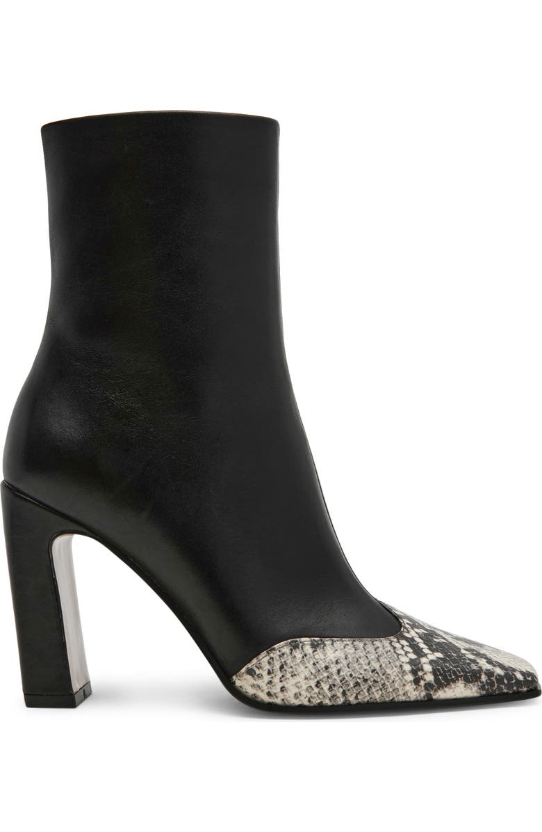 Steve Madden Lyle Cap Toe Bootie, Alternate, color, Black Leather Snake