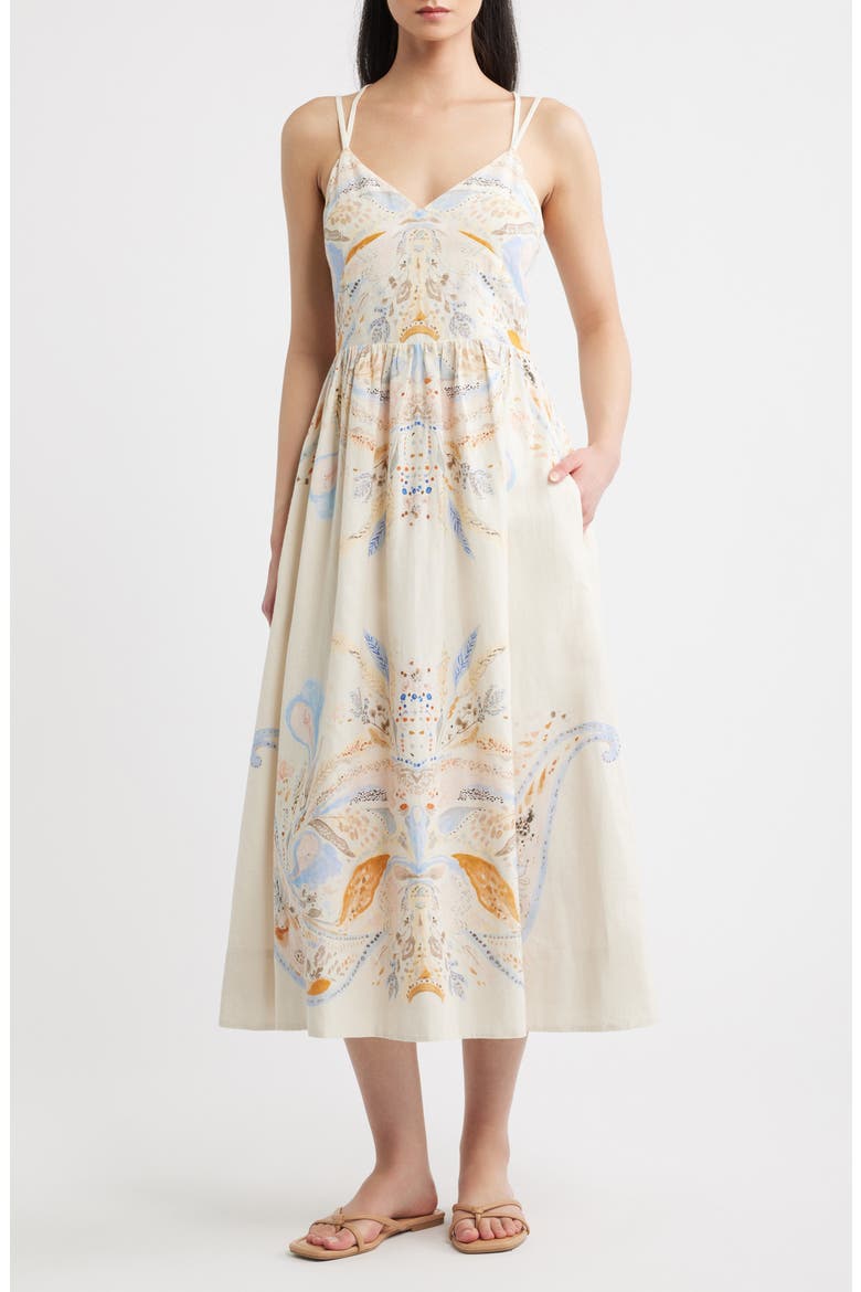 Maryam Midi Dress, Main, color, GOLETA PRINT