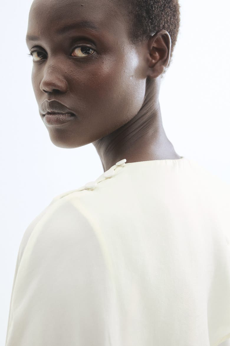 Cape-detail Blouse, Alternate, color, Cream