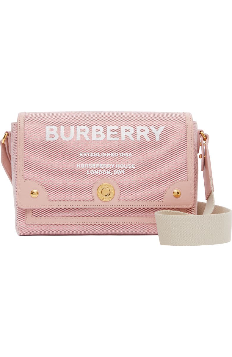 Burberry Medium Note Horseferry Print Canvas & Leather Crossbody Bag, Main, color,