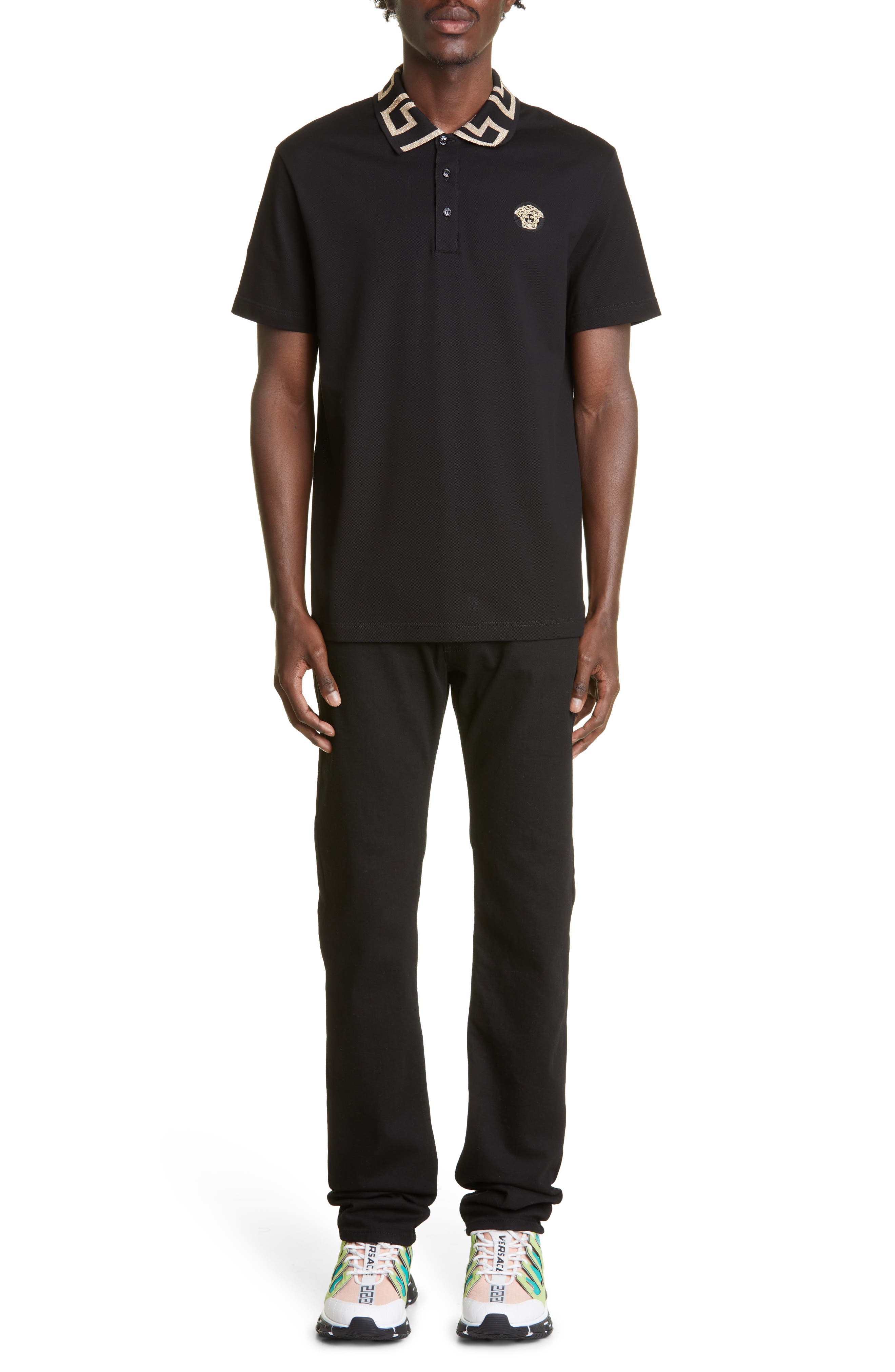 Greco Collar Cotton Pique Polo - image 2