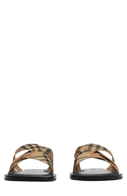 Burberry Jacquard Check Crisscross Slide Sandal In Sand Ip Check