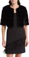 Eliza J Faux Fur Crop Jacket