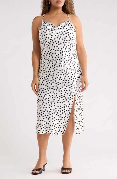 Renee C Polka Dot Satin Slipdress