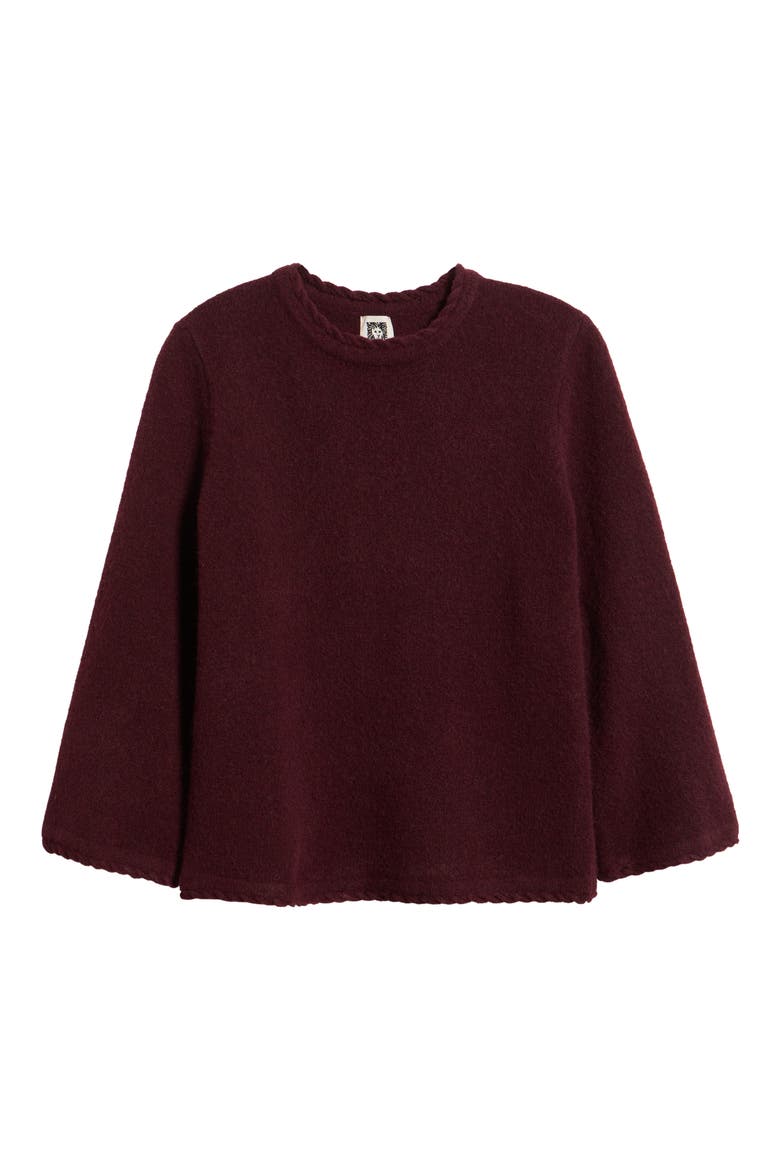 Braided Trim Sweater, Alternate, color, BAROLO