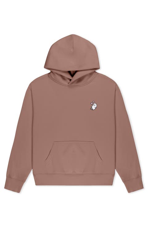 Heartly Ghost Relaxed Midweight Fleece Pullover Hoodie
