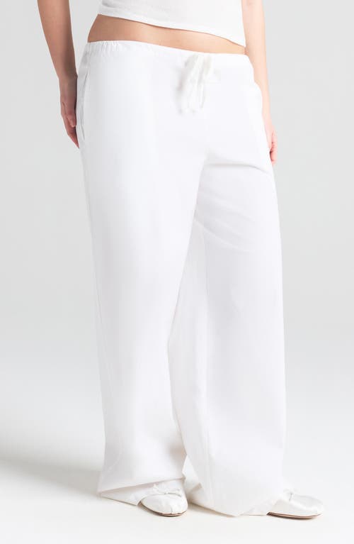Skims Cotton Poplin Straight Leg Pants In Snow