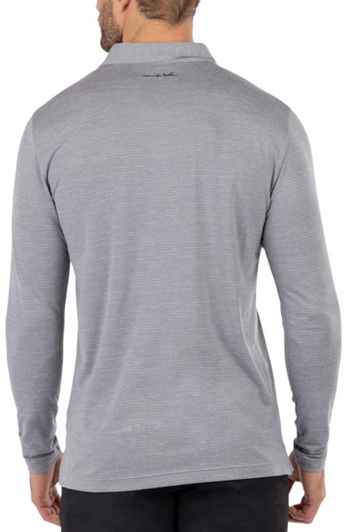 Travismathew Heater 2.0 Stretch Long Sleeve Golf Polo In Heather Medium Grey