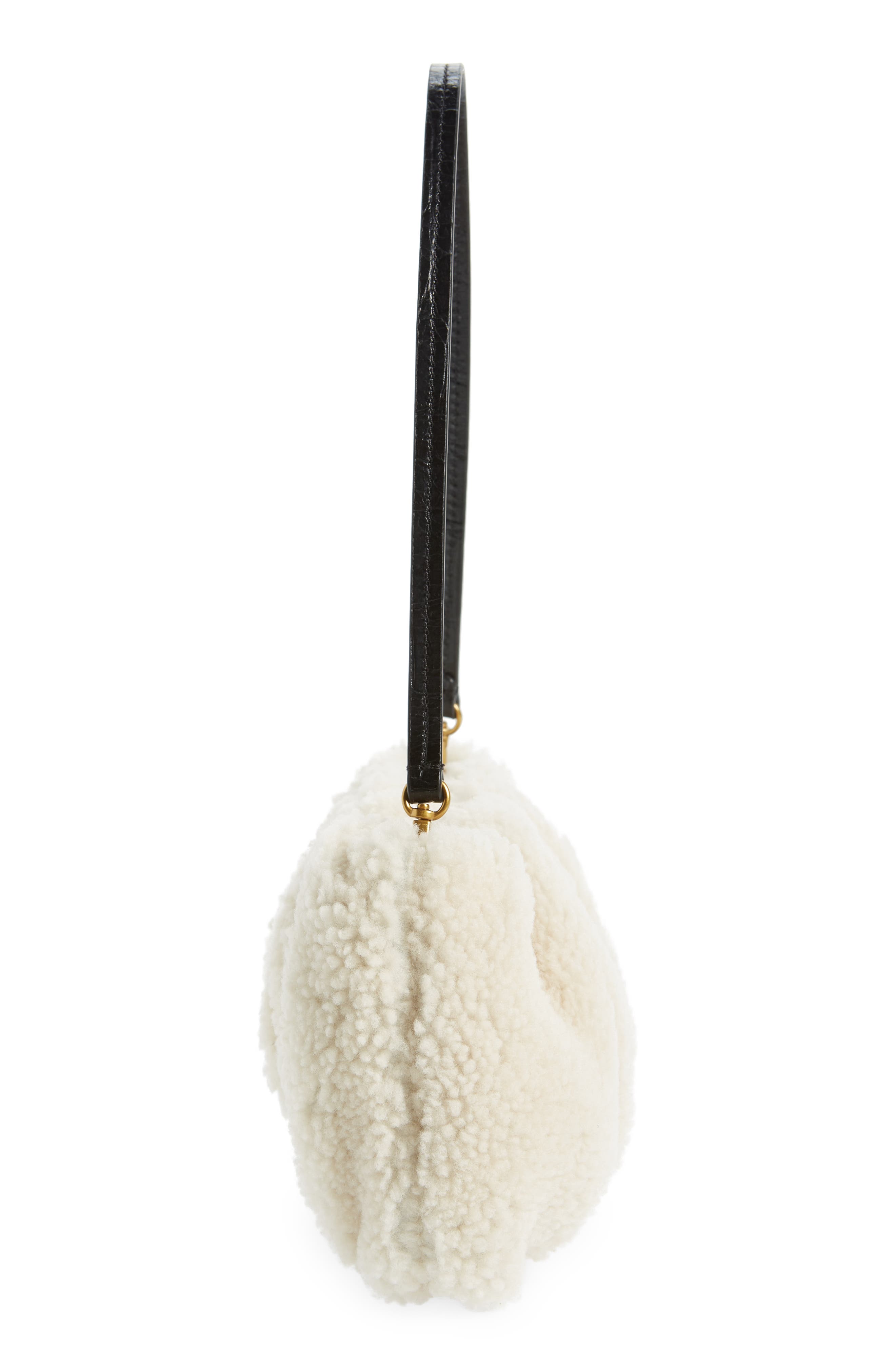 STAUD Bean Genuine Shearling Clutch, Alternate, color, 