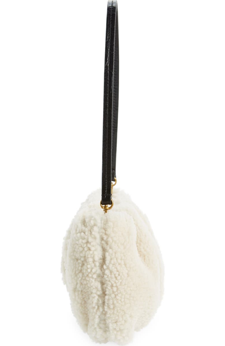 STAUD Bean Genuine Shearling Clutch, Alternate, color,