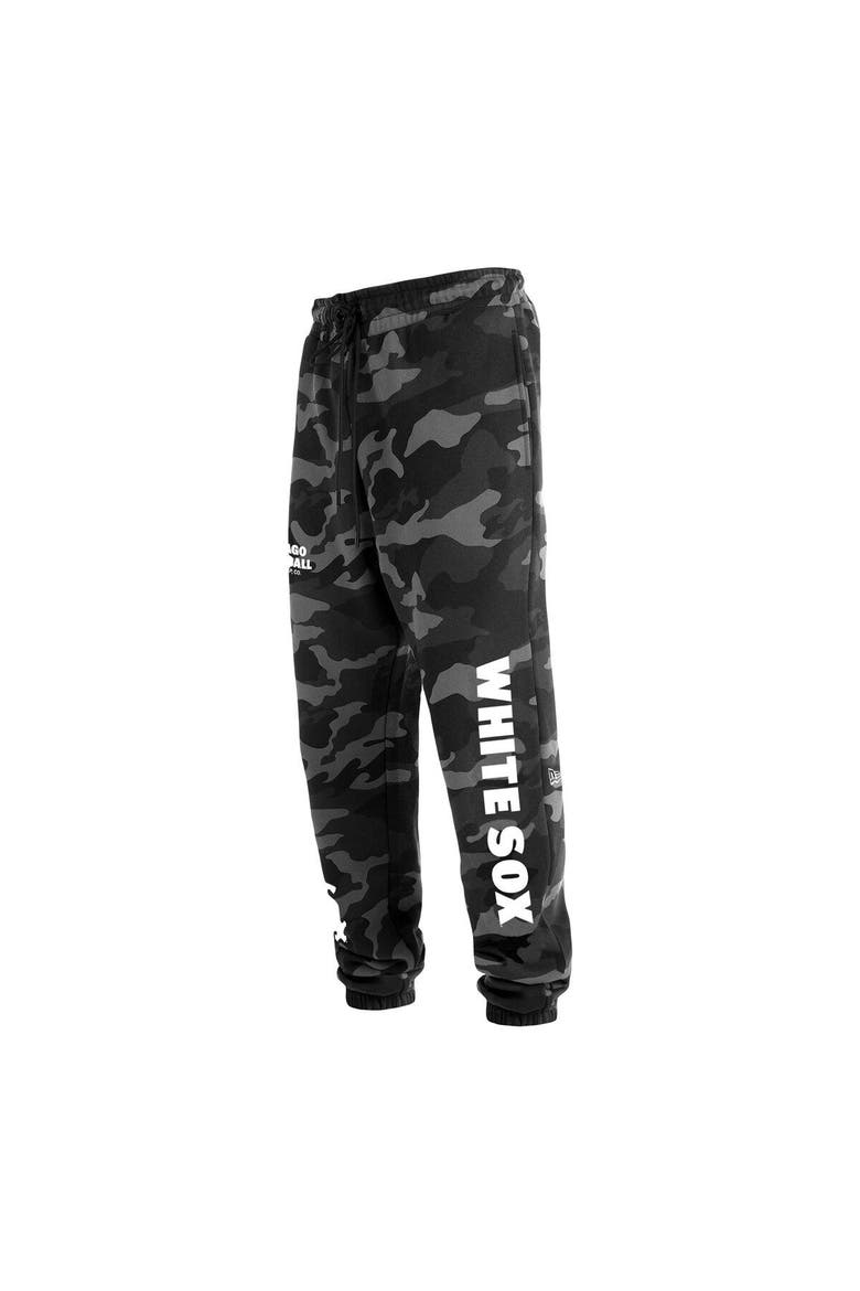 Men's New Era Black Chicago White Sox Camo Jogger Pants, Alternate, color, Black