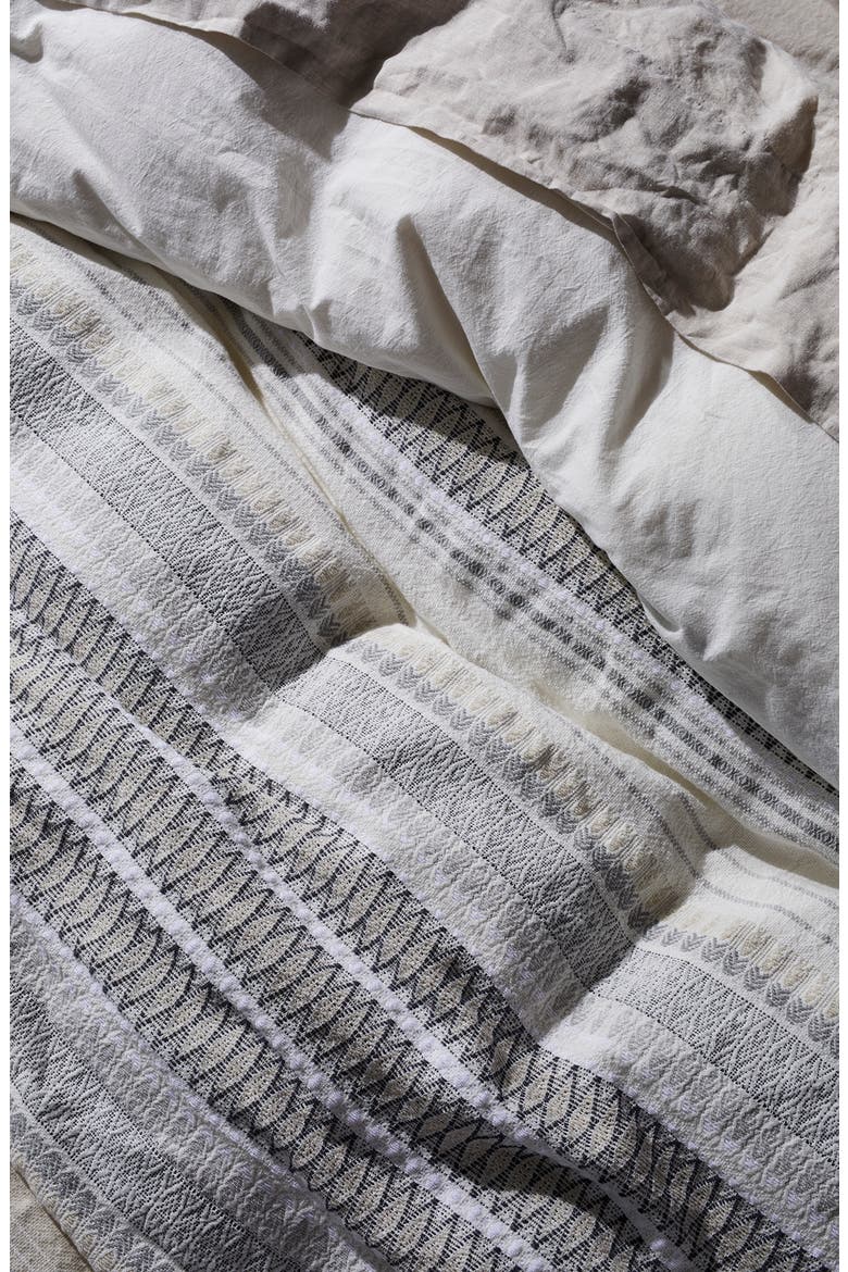Coast Organic Cotton Duvet Cover, Alternate, color, SOFT WHITE W/DEEP GRAPHITE