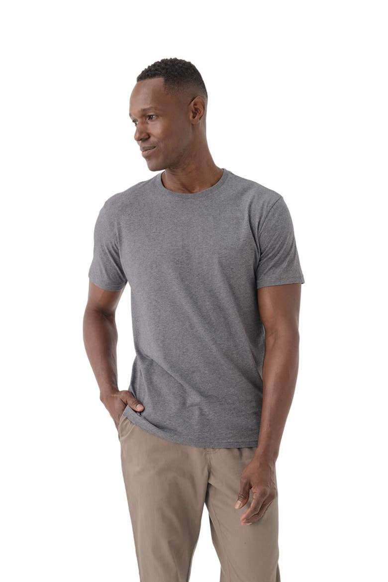 Organic Cotton Softspun Crew Neck Tee, Alternate, color, Medium Grey Heather