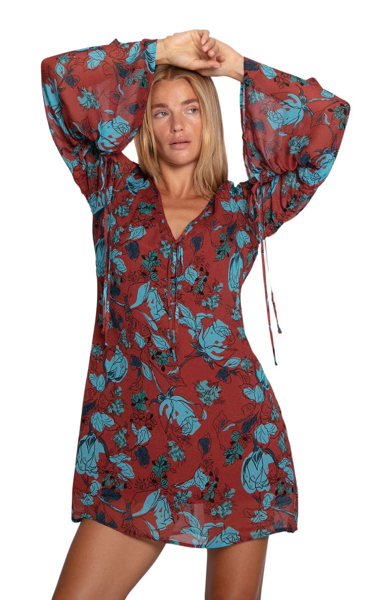 Belle & Bloom Star Eyes Mini Dress, Alternate, color, Burgundy