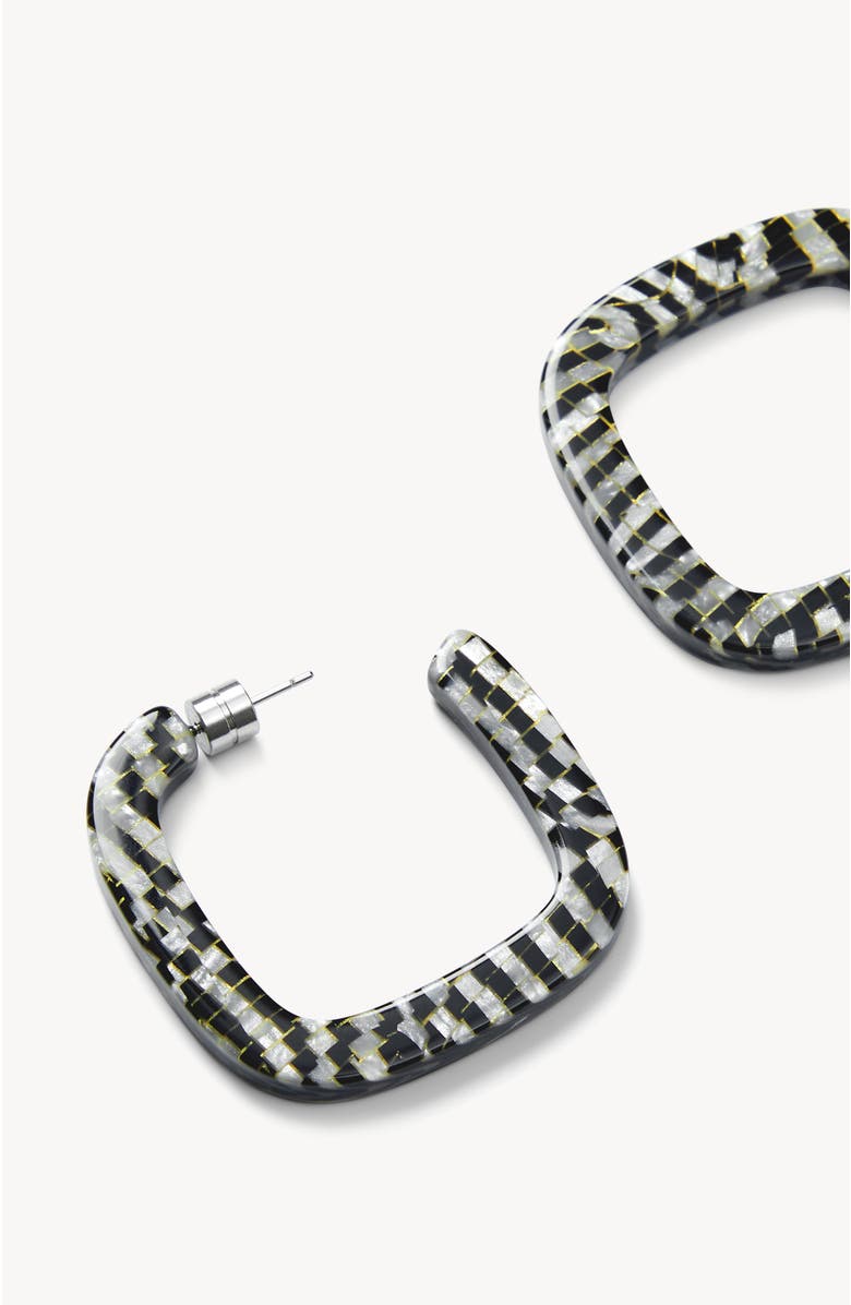 MACHETE Midi Square Hoops, Alternate, color, Perle Noir
