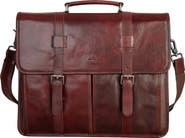 Mancini Double Compartment Leather Briefcase