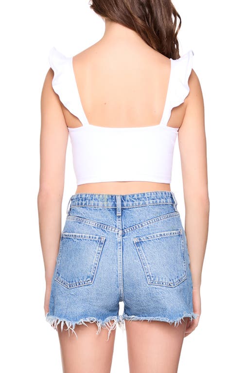 Susana Monaco Ruffle Strap Crop Tank In Sugar