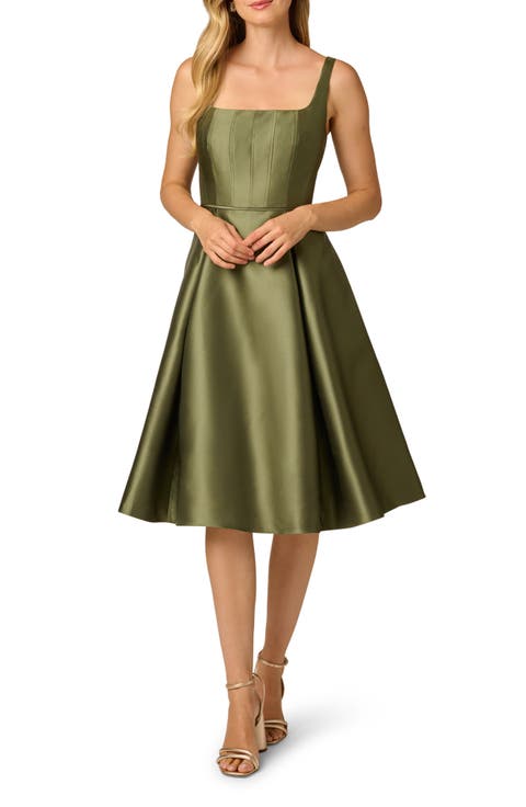 Mikado Fit & Flare Midi Dress