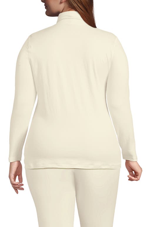 Lands' End Plus Size Baselayer Cozy Thermaskin Turtleneck Top In Multi
