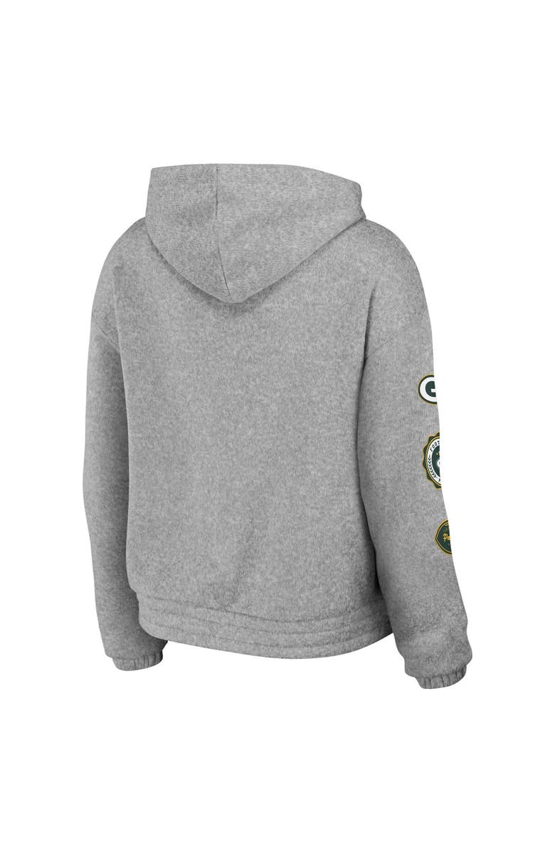 WEAR by Erin Andrews Women's WEAR by Erin Andrews Heather Gray Green Bay Packers Full-Zip Hoodie, Alternate, color, 