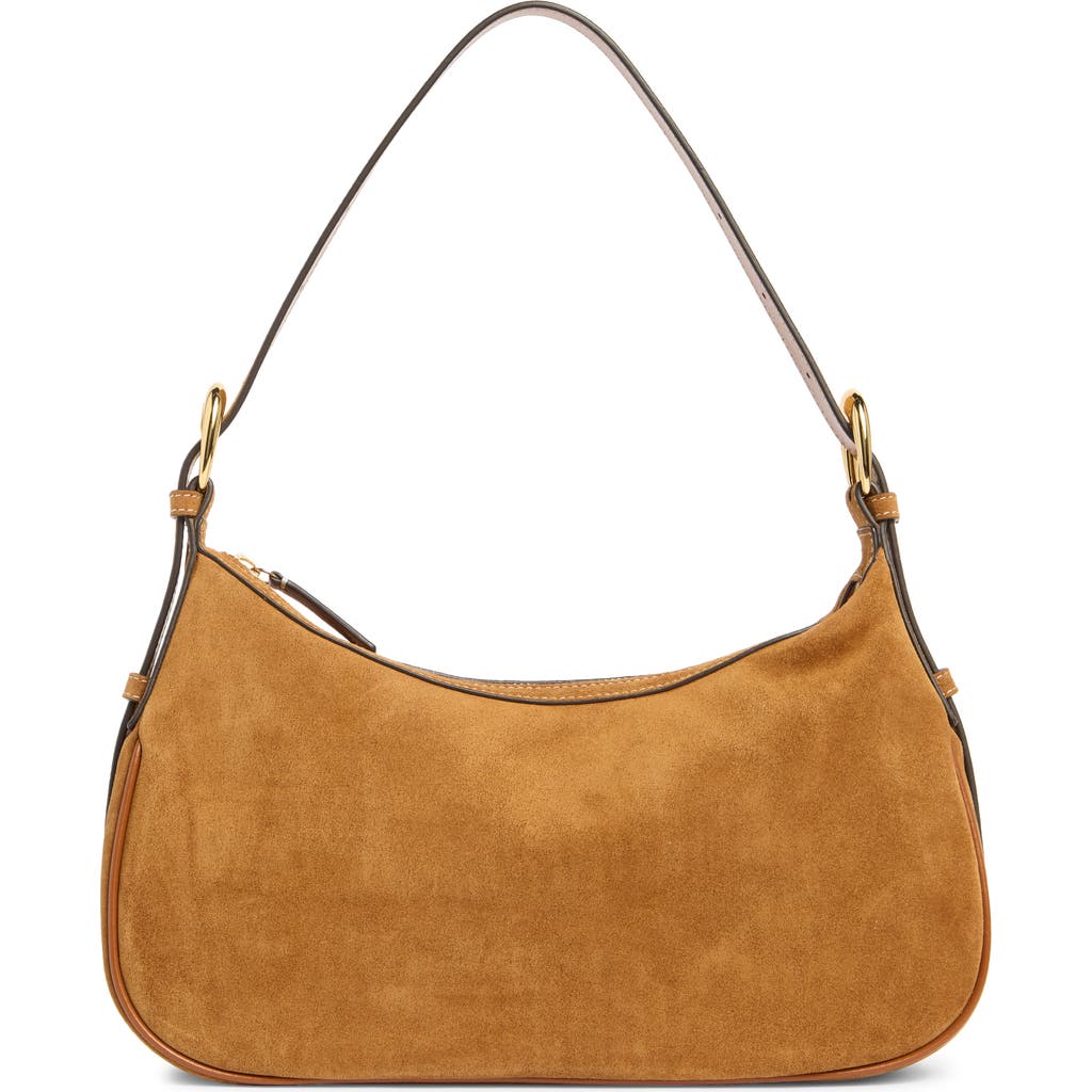 Staud Pine Suede Shoulder Bag In Brown