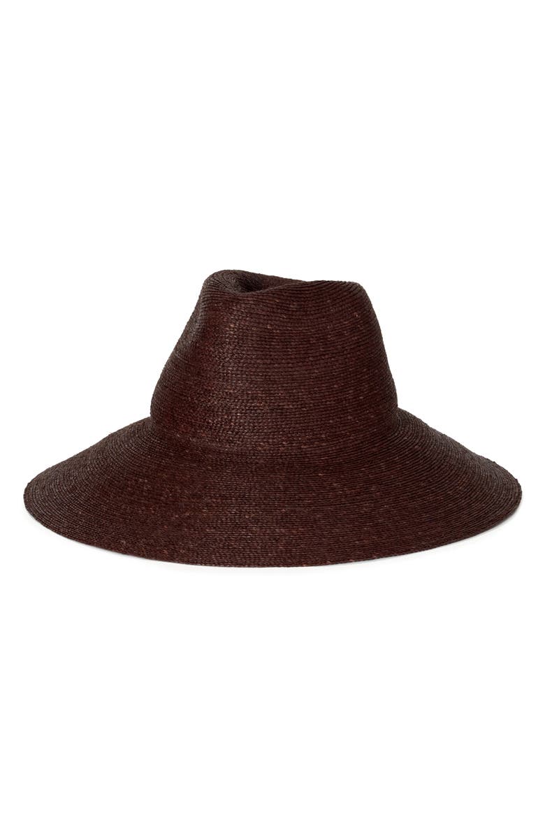 Janessa Leoné Collette Straw Sun Hat, Main, color, Chocolate