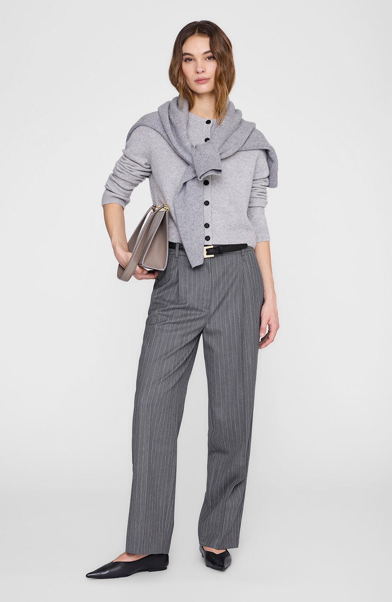 ANINE BING Joye Cardigan, Alternate, color, Light Heather Grey