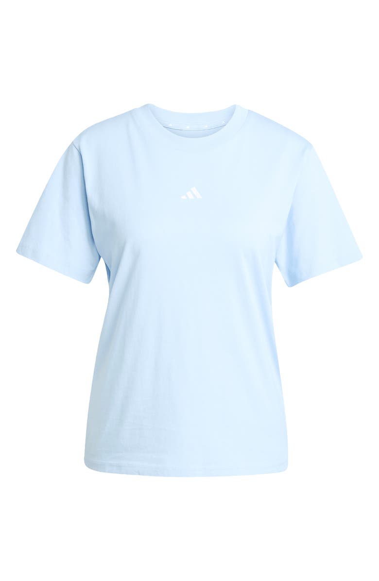 adidas 3-Stripes Cotton T-Shirt, Alternate, color, Glow Blue/ White