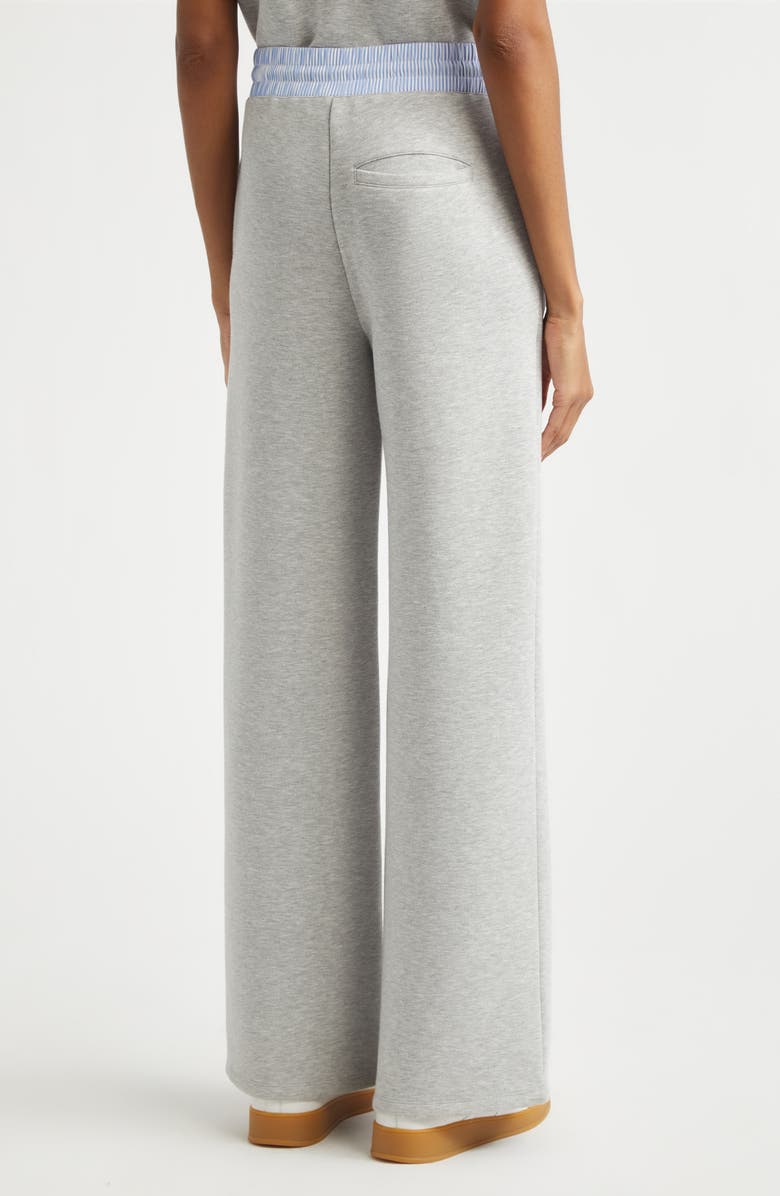 Veronica Beard Ernie Mixed Media Sweat Pants, Alternate, color, Light Heather Grey