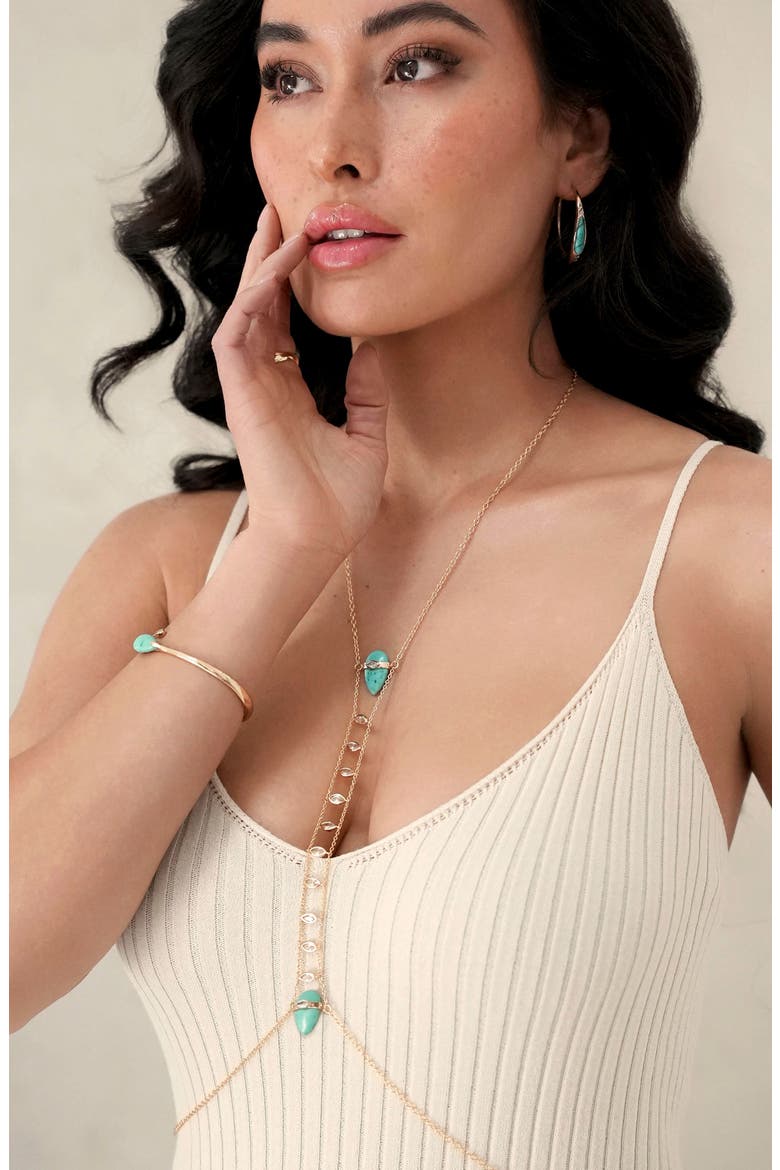 Reconstituted Turquoise Solstice Body Chain, Alternate, color, TURQUOISE