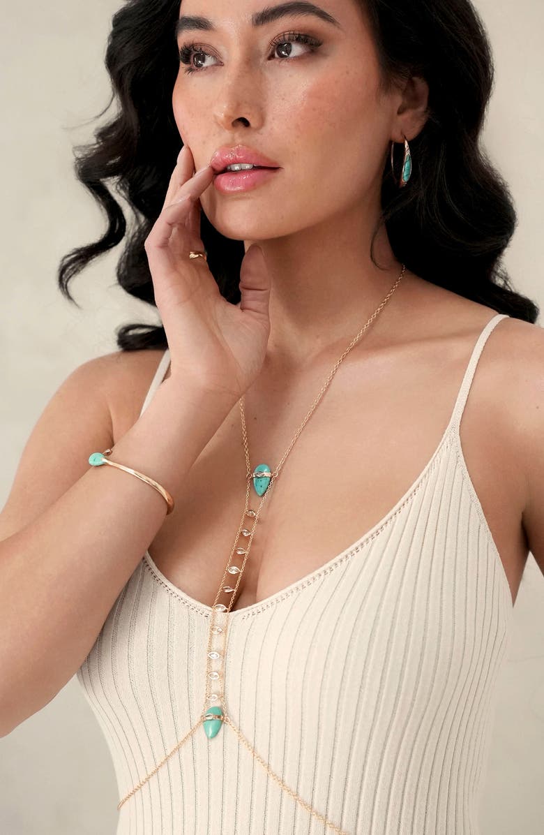 Ettika Reconstituted Turquoise Solstice Body Chain, Alternate, color, Turquoise