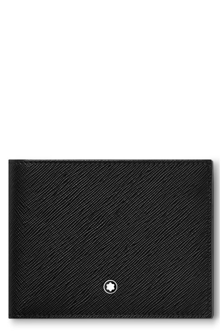 Sartorial Leather Bifold Wallet, Main, color, BLACK