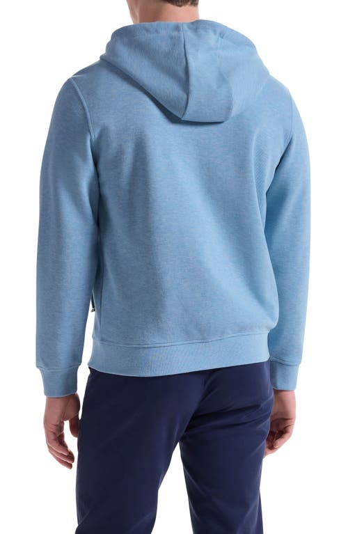 Bugatchi Piqué Zip-up Hoodie In Blue