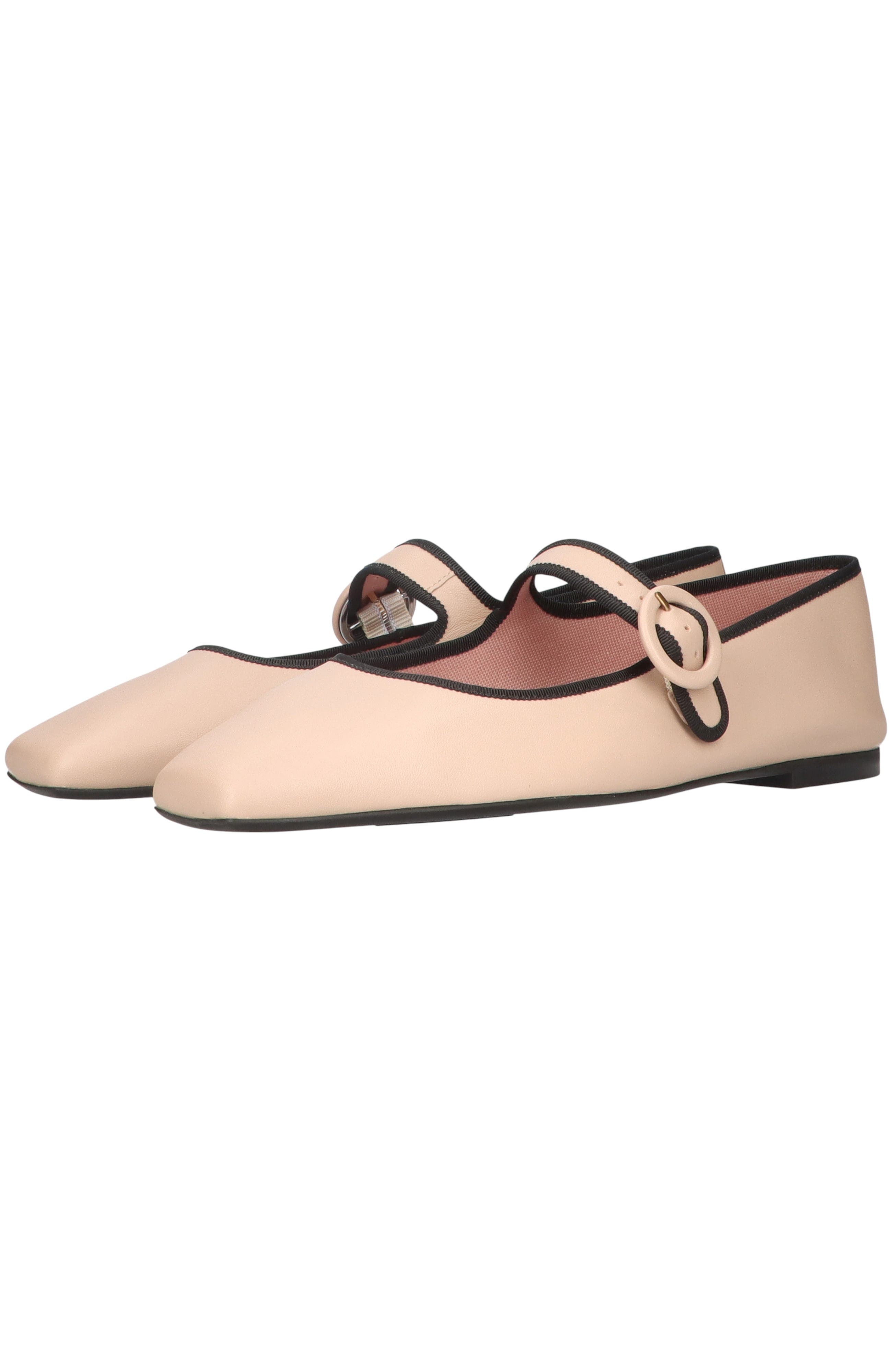 Pretty Ballerinas Square Toe Leather Mary Jane, Alternate, color, Beige