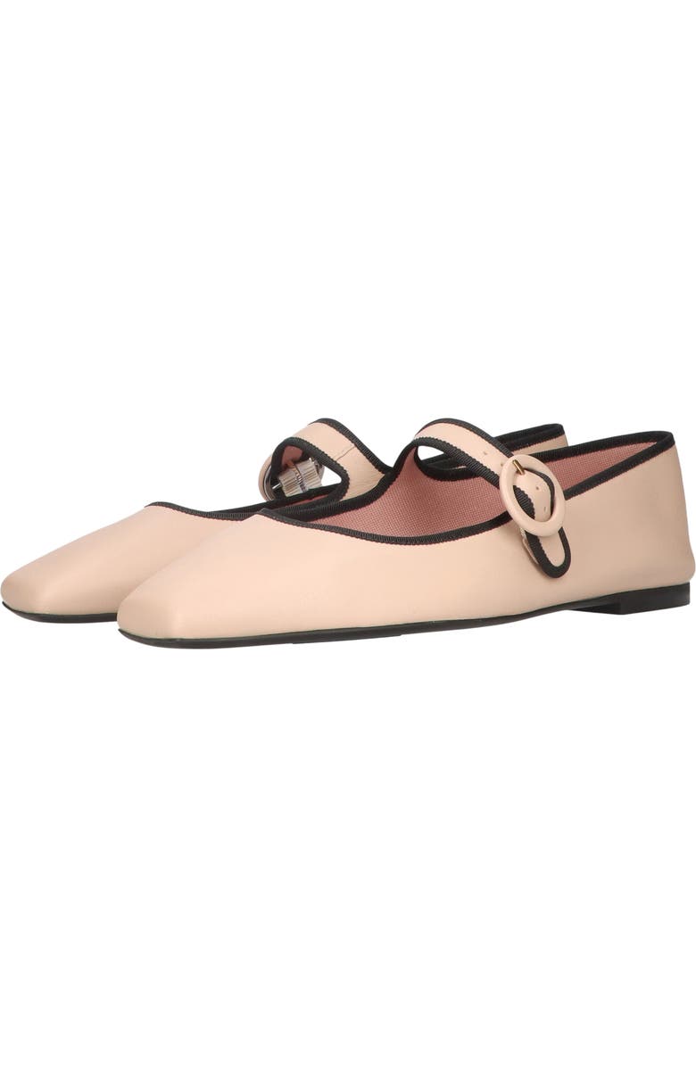 Pretty Ballerinas Square Toe Leather Mary Jane, Alternate, color, Beige