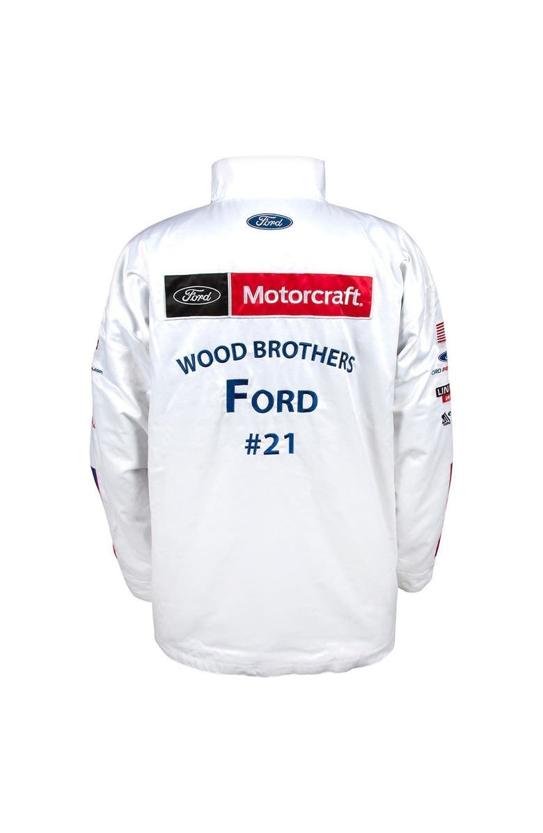 CHECKERED FLAG Men's Checkered Flag White Harrison Burton Ford Motocraft Nylon Uniform Full-Snap Jacket, Alternate, color, 
