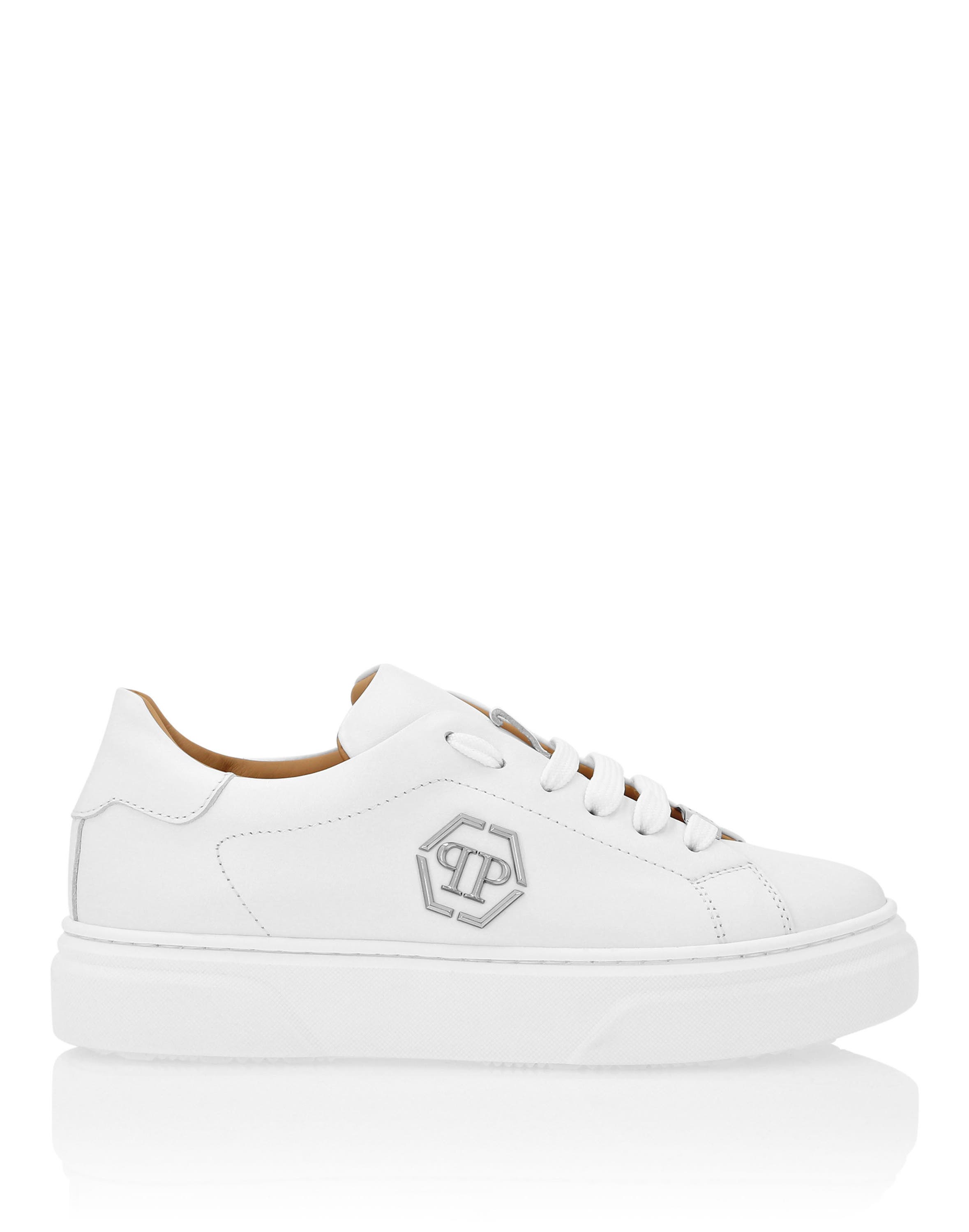 Leather Lo-Top Sneakers The Plein Original Boy, Alternate, color, white