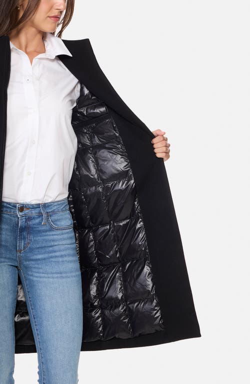Norwegian Wool Stand Collar City Virgin Wool Blend 755 Fill Power Down Waterproof Coat In Black