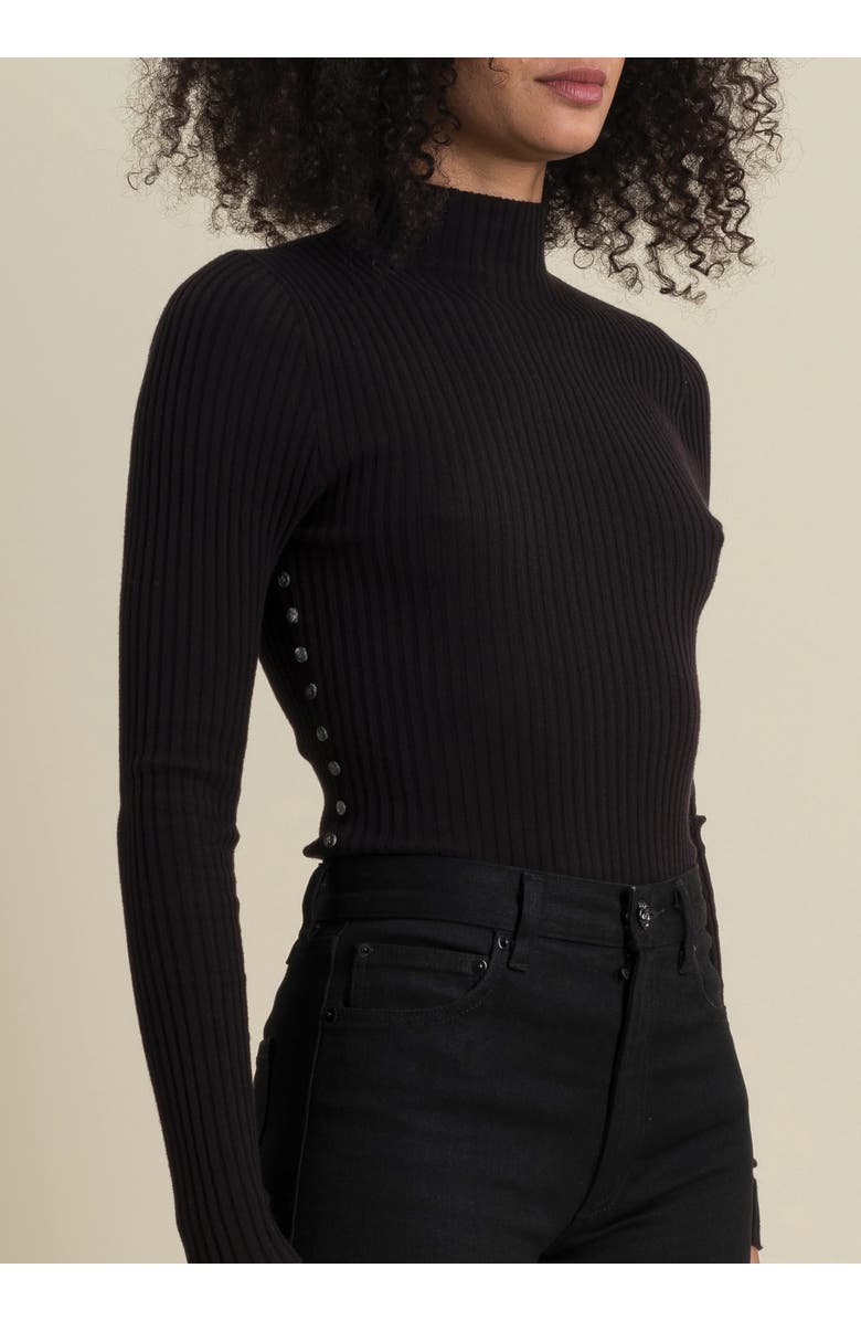 Contessa Mills Benjamin Soft Silk-Blend Mock-Neck Sweater, Alternate, color, Black