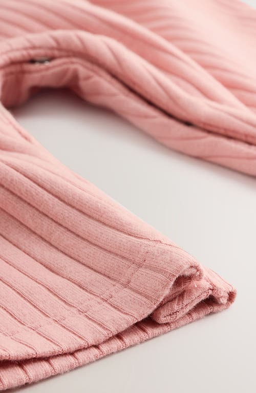 Next Long Sleeve Bodysuit & Ribbed Overalls Set In Pink