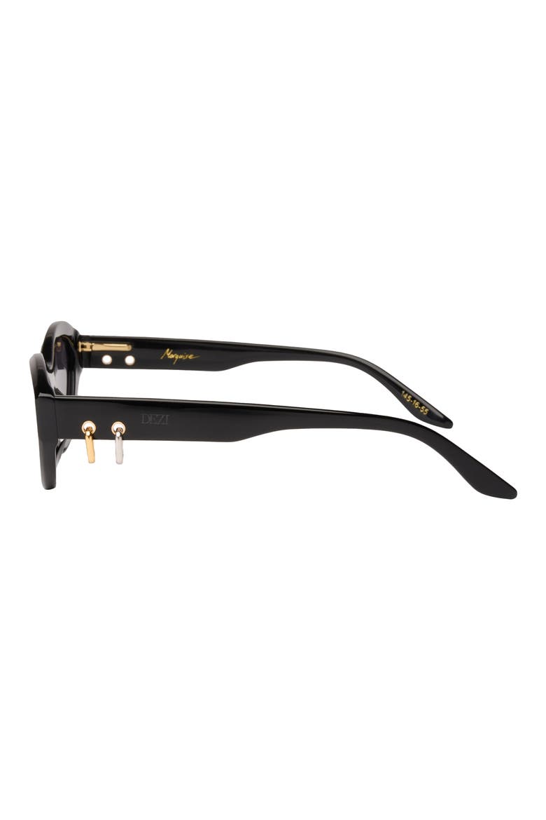 x Luv AJ Marquise Sunglasses, Alternate, color, MARQUISE BLACK / DARK SMOKE