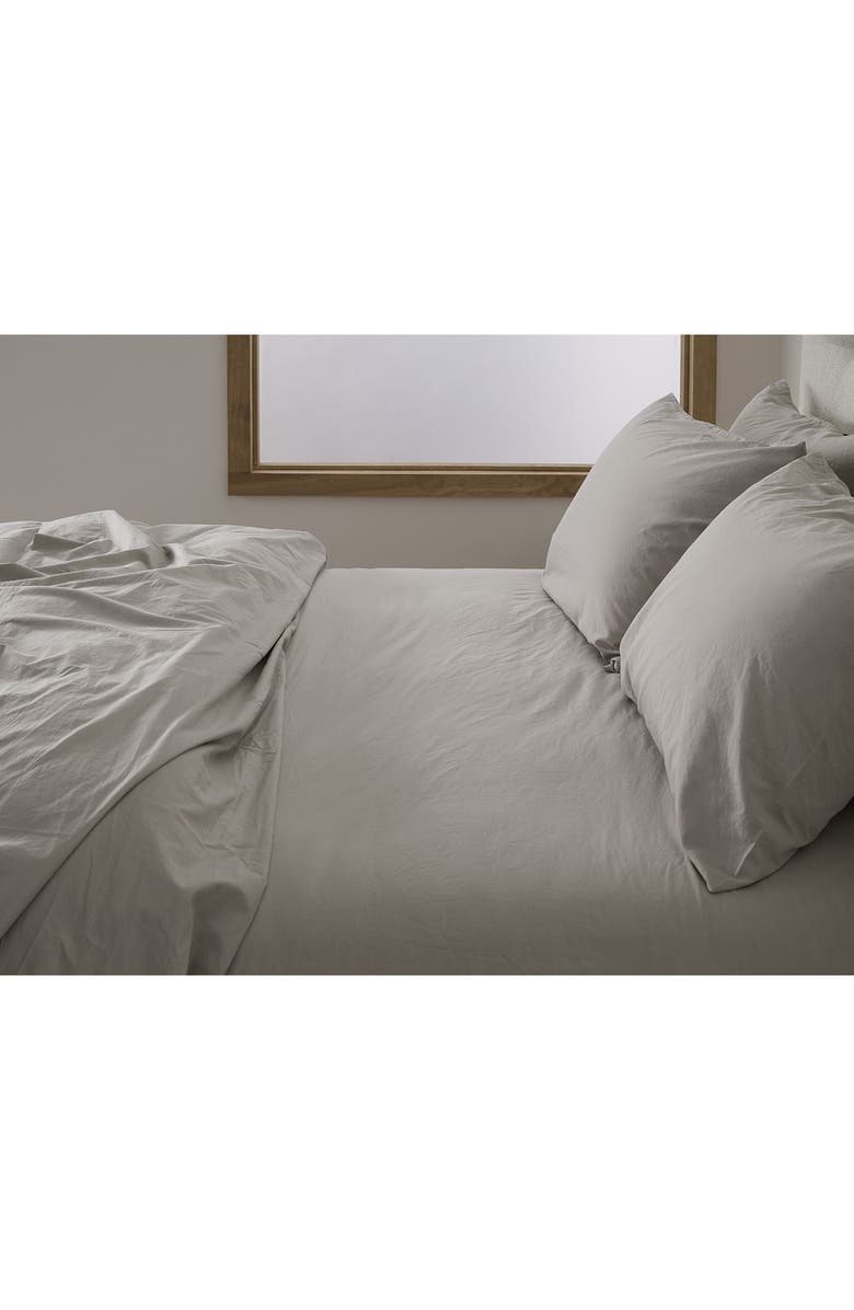 Parachute Percale Fitted Sheet, Alternate, color, Putty