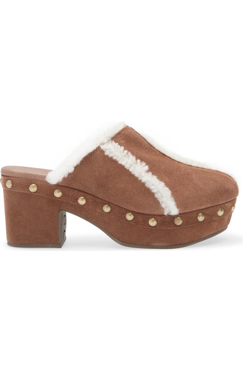 Chocolat Blu Greer Genuine Shearling Platform Clog, Alternate, color, Brown Suede